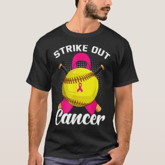 Strike Out Breast Cancer Awareness Day Pink Ribbon T-Shirt