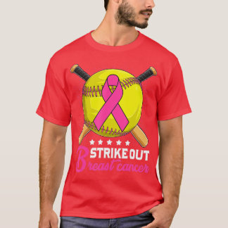 Strike Out Breast Cancer Awareness Day Pink Ribbon T-Shirt