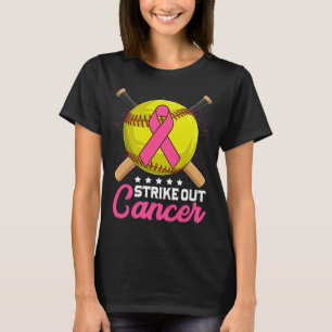 Strike Out Breast Cancer Awareness Day Pink Ribbon T-Shirt