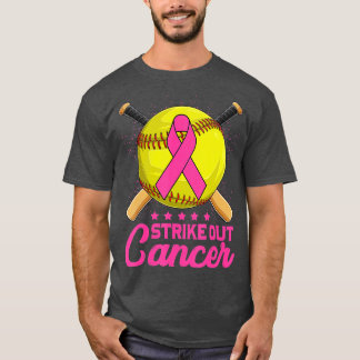 Strike Out Breast Cancer Awareness Day Pink Ribbon T-Shirt