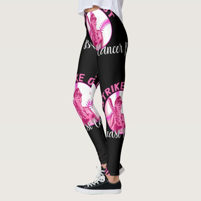 Strike Out Breast Cancer Awareness Month Matching  Leggings (Left)