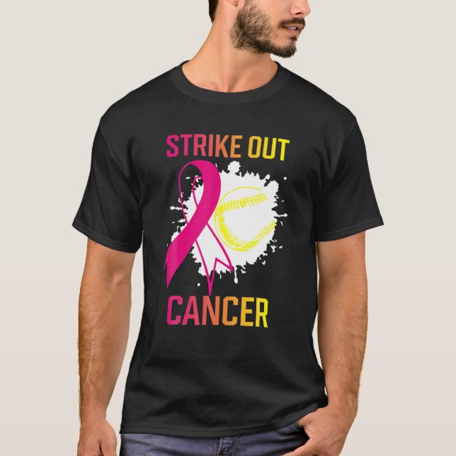 Strike Out Breast Cancer Awareness Softball Ball F T-Shirt (Front)