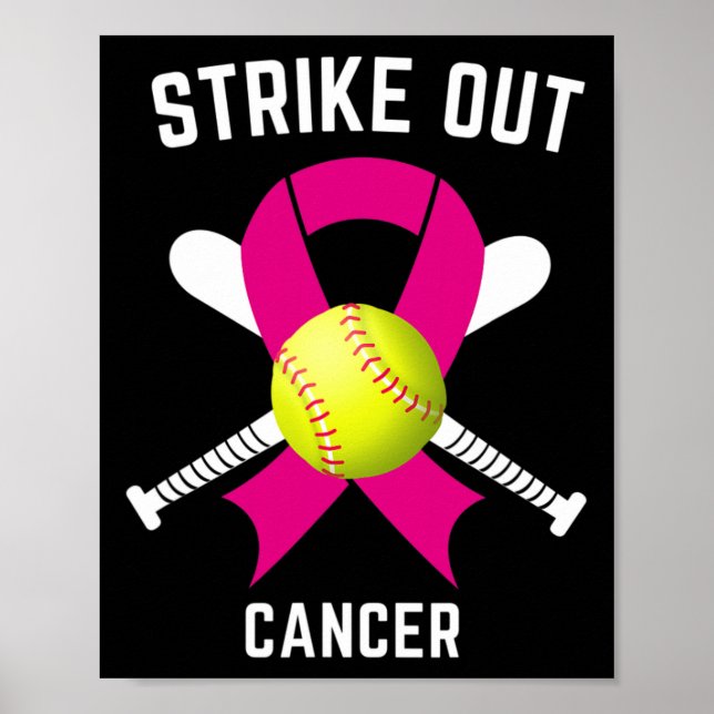 Strike Out Breast Cancer Awareness Softball Fighte Poster (Front)