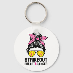 Strike Out Breast Cancer Awareness Softball Mum Wo Key Ring