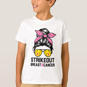 Strike Out Breast Cancer Awareness Softball Mum Wo T-Shirt