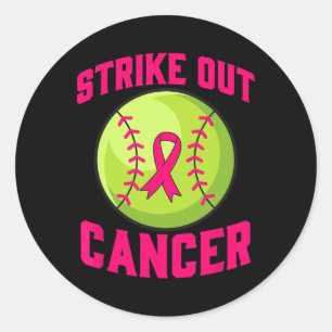 Strike Out Breast Cancer Awareness Softll Fighters Classic Round Sticker