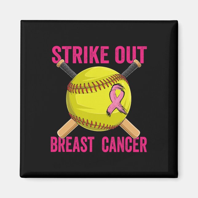 Strike Out Breast Cancer Awareness Softll Fighters Magnet (Front)