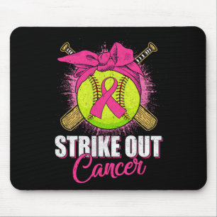 Strike Out Breast Cancer Awareness Softll Pink Rib Mouse Pad