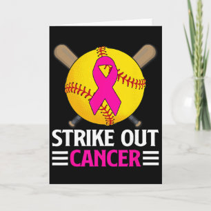 Strike Out Breast Cancer Awareness Softll Pink Wom Card