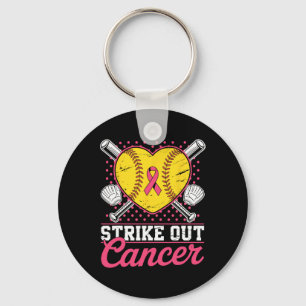 Strike Out Breast Cancer Awareness Softll Pink Wom Key Ring