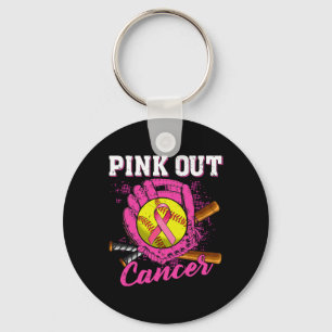 Strike Out Breast Cancer Awareness Softll Pink Wom Key Ring