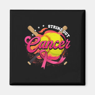 Strike Out Breast Cancer Awareness Softll Pink Wom Magnet