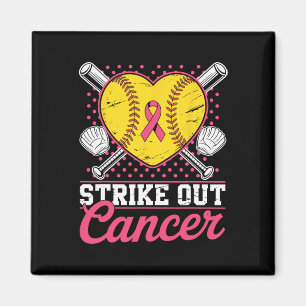 Strike Out Breast Cancer Awareness Softll Pink Wom Magnet