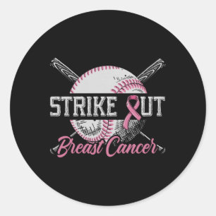Strike Out Breast Cancer Baseball Breast Cancer Aw Classic Round Sticker