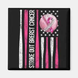 Strike Out Breast Cancer Baseball Fight Awareness Magnet