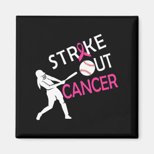 Strike Out Breast Cancer Baseball Fight Awareness  Magnet