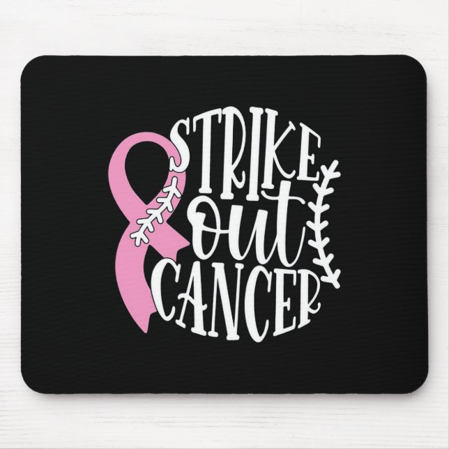 Strike Out Breast Cancer Baseball Fight Awareness  Mouse Pad (Front)