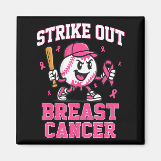 Strike Out Breast Cancer Baseball Ice Cream Drip Magnet
