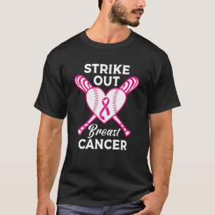 Strike Out Breast Cancer Baseball Pink Ribbon Awar T-Shirt