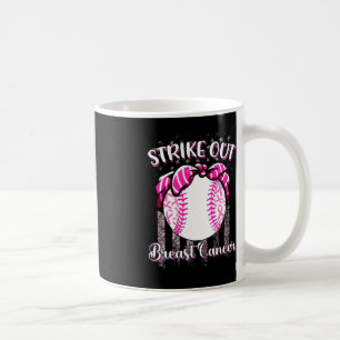 Strike Out Breast Cancer Baseball Pink Ribbon Wome Coffee Mug