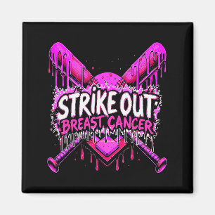 Strike Out Breast Cancer Baseball Softball Drip Ho Magnet