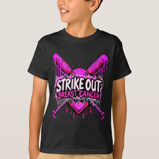 Strike Out Breast Cancer Baseball Softball Drip Ho T-Shirt (Front)
