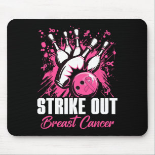 Strike Out Breast Cancer Bowling Pink Ribbon Women Mouse Pad
