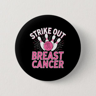 Strike Out Breast Cancer - Breast Cancer Awareness 6 Cm Round Badge