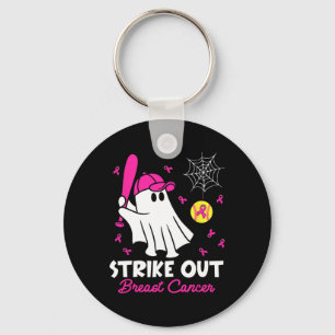 Strike Out Breast Cancer Ghost Softll Funny Breast Key Ring