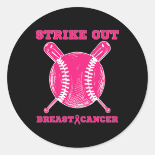 Strike Out Breast Cancer Sell Awareness Pink Out Classic Round Sticker