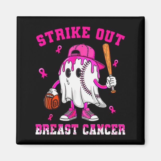 Strike Out Breast Cancer Shirt Boy Baseball Drip N Magnet (Front)