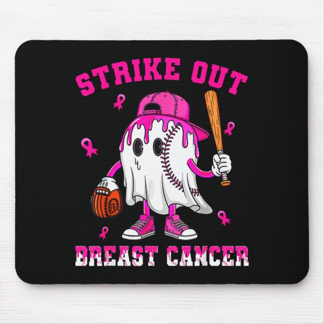 Strike Out Breast Cancer Shirt Boy Baseball Drip N Mouse Pad (Front)