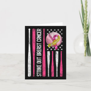 Strike Out Breast Cancer Softll Fight Awareness Me Card