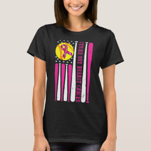 Strike Out Breast Cancer Softll Fight Awareness  T-Shirt