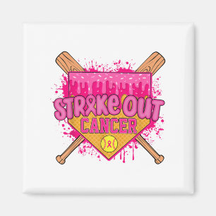 Strike Out Breast Cancer Warrior Softball Drip Hom Magnet