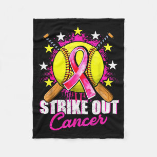 Strike Out Breast Cancer Warrior Softball Nk Ribbo Fleece Blanket
