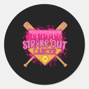 Strike Out Breast Cancer Warrior Softll Drip Home Classic Round Sticker