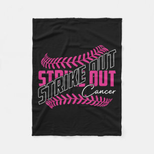 Strike Out Cancer Baseball Softball Breast Cancer Fleece Blanket