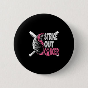 Strike Out Cancer Breast Cancer Awareness Baseball 6 Cm Round Badge
