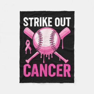 Strike Out Cancer Breast Cancer Awareness Baseball Fleece Blanket