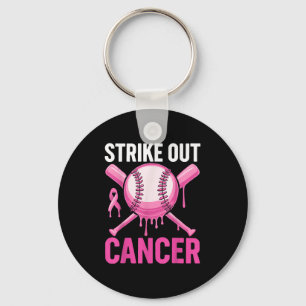 Strike Out Cancer Breast Cancer Awareness Baseball Key Ring