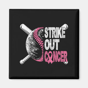 Strike Out Cancer Breast Cancer Awareness Baseball Magnet