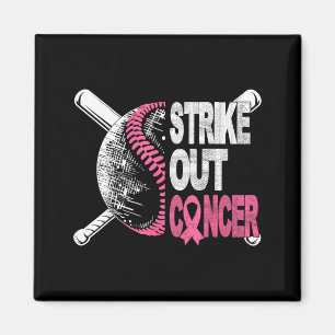 Strike Out Cancer Breast Cancer Awareness Baseball Magnet