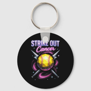 Strike Out Cancer - Breast Cancer Softll Support Key Ring