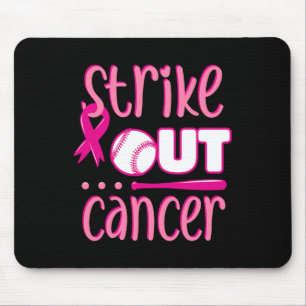 Strike Out Cancer Softball Ball Mammogram Pink Rib Mouse Pad