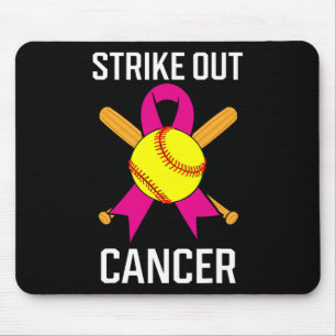 Strike Out Cancer Softball Ball Pink Ribbon Game C Mouse Pad