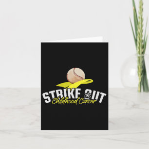 Strike Out Childhood Cancer Awareness Gold Ribbon Card