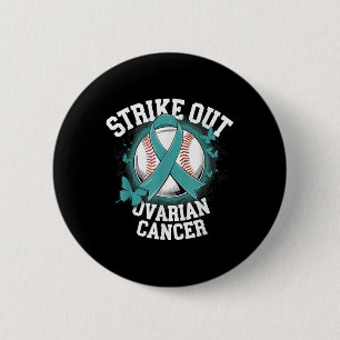 Strike Out Ovarian Cancer Awareness Baseball Style 6 Cm Round Badge