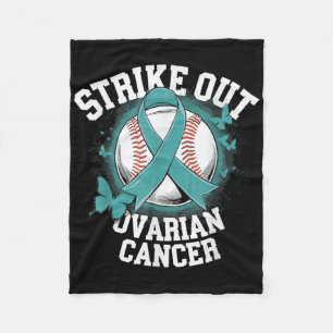 Strike Out Ovarian Cancer Awareness Baseball Style Fleece Blanket