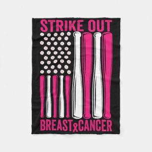 Strike Out Softll Breast Cancer Awareness  Fleece Blanket